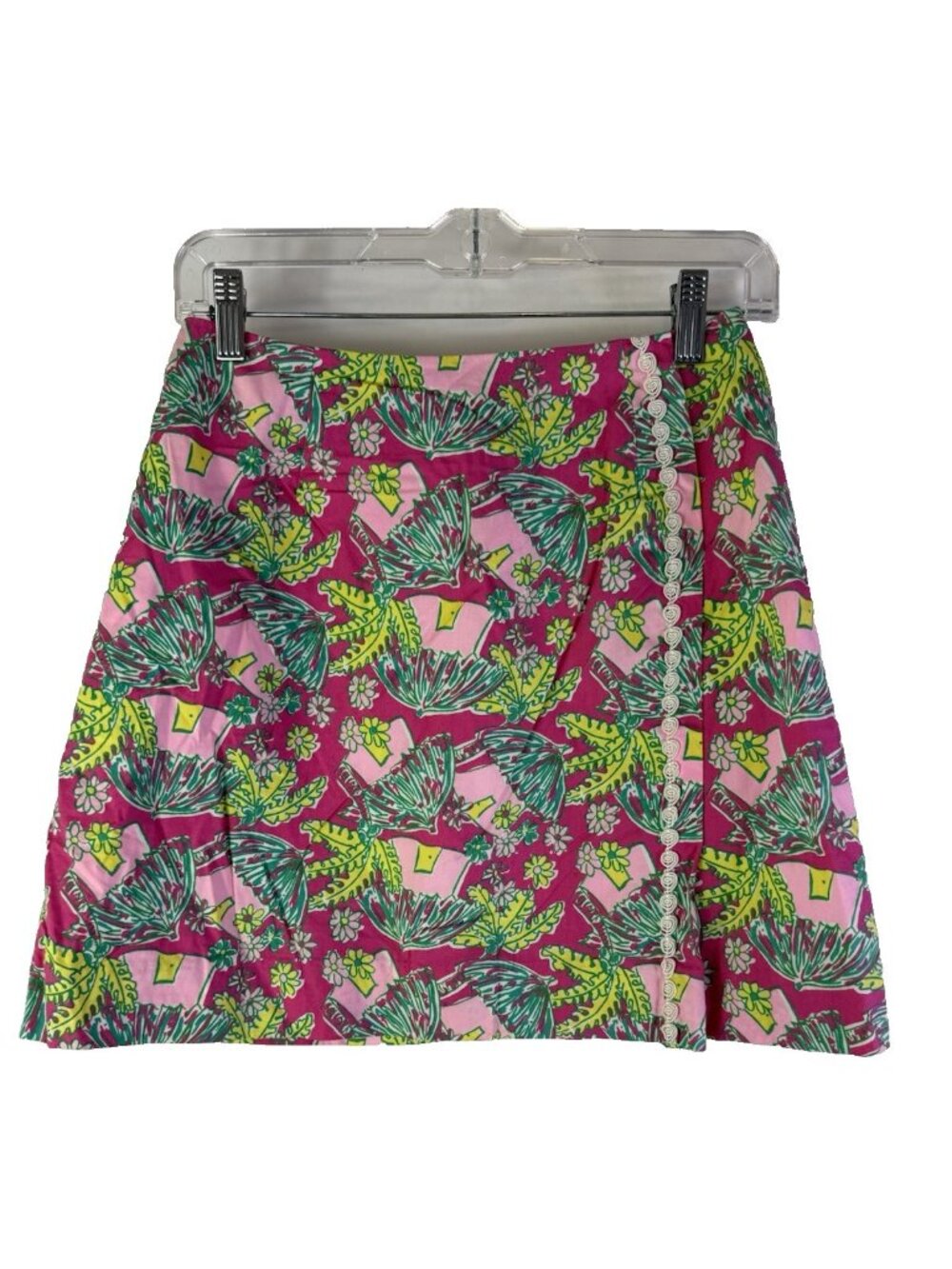 Vintage 90s Lilly Pulitzer Floral Jungle Print Wrap Skirt - Picture 1 of 8